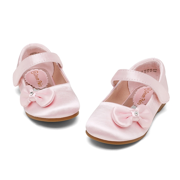 Toddler Girl's Ballerina Bow Flats - PINK SATIN - 3